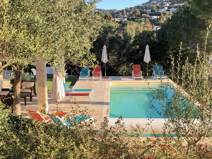 Pool area offering full privacy in a green setting