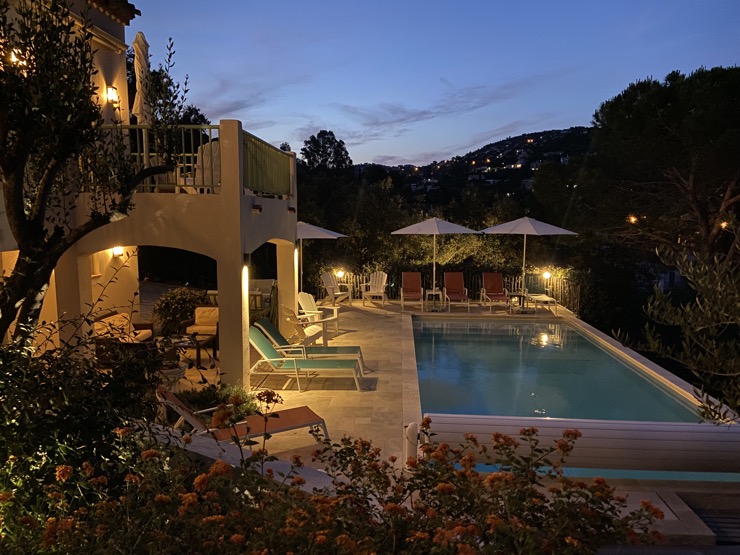 Pleasantly lit garden and terraces